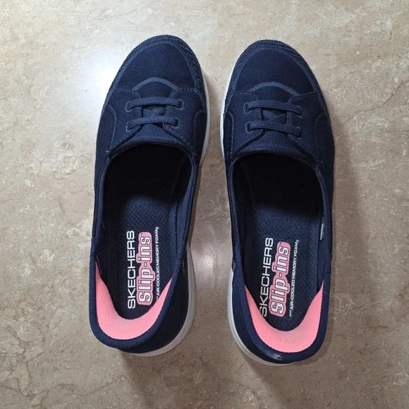 Skechers Shoes Womens Size 9 Blue Slip-ins On The Go Memory Foam Walking Casual - Picture 7 of 9
